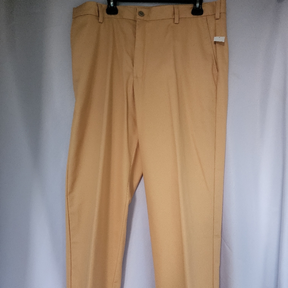 Izod Men's Yellow Straight Leg Flat Front Metrixfit 36 x 30